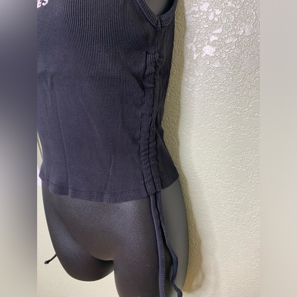 Forever 21 Good Times Black Ribbed Tank Top W/ Ajustable Sides Size Medium - Picture 4 of 9